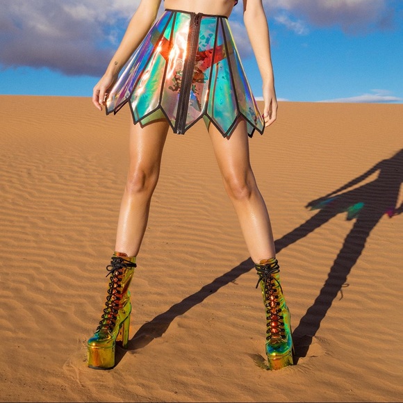 Club ExX Dresses & Skirts - Sunset Crusader Holographic Skirt dolls kill